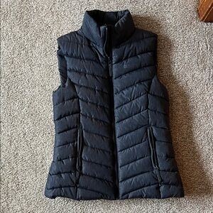 Women's Black Quilted Insulated Vest - Sleeveless Stand Collar